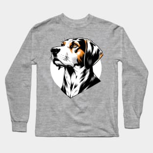 Stunning and Cool American Foxhound Monochrome and Gold Portrait for Father's Day Long Sleeve T-Shirt